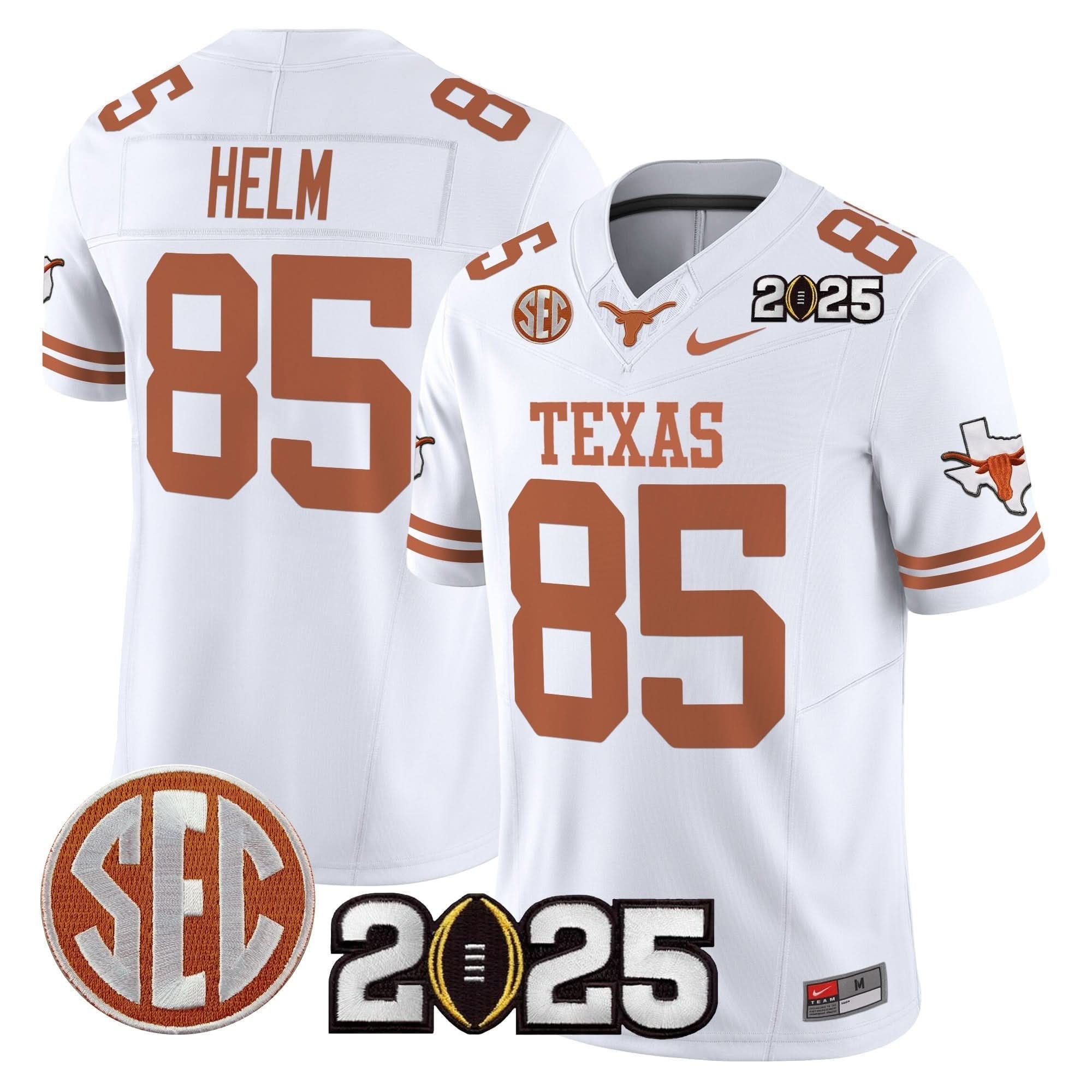 Texas Longhorns 2025 CFP Final Patch Vapor Limited Jersey - All Stitched 36 Texas Longhorns 2025 CFP Final Patch Vapor Limited Jersey - All Stitched - Image 36