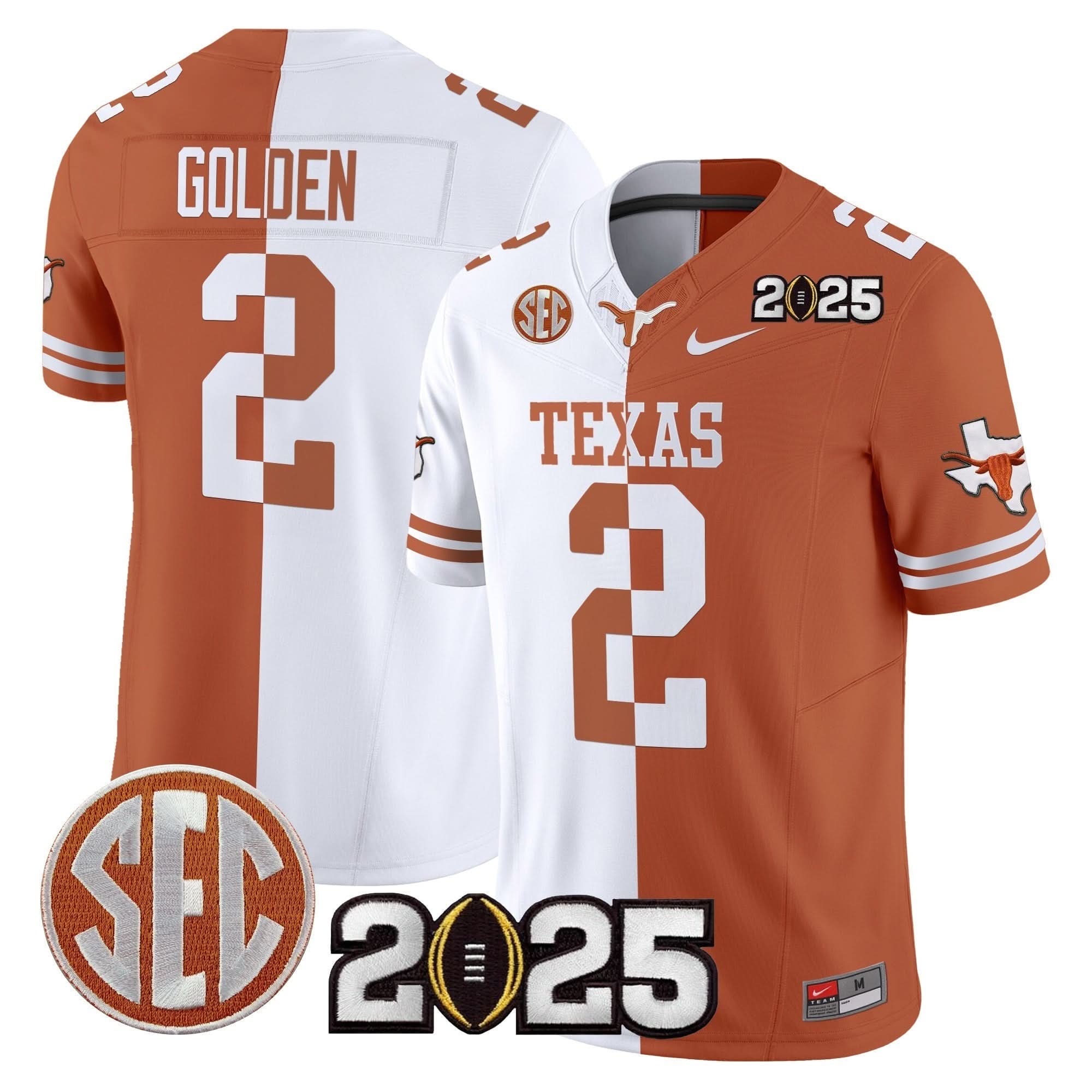 Texas Longhorns 2025 CFP Final Patch Vapor Limited Jersey - All Stitched 49 Texas Longhorns 2025 CFP Final Patch Vapor Limited Jersey - All Stitched - Image 49