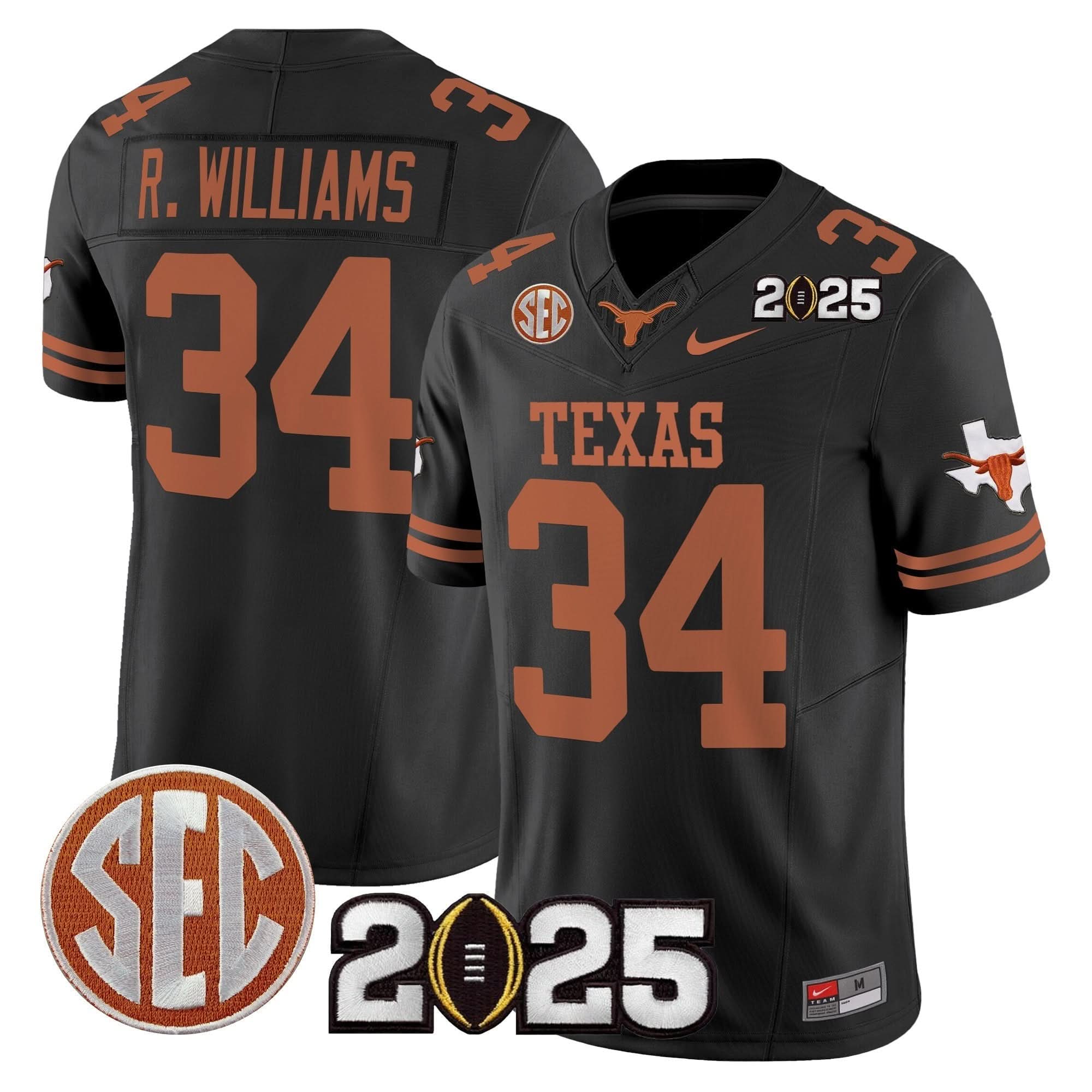 Texas Longhorns 2025 CFP Final Patch Vapor Limited Jersey - All Stitched 14 Texas Longhorns 2025 CFP Final Patch Vapor Limited Jersey - All Stitched - Image 14