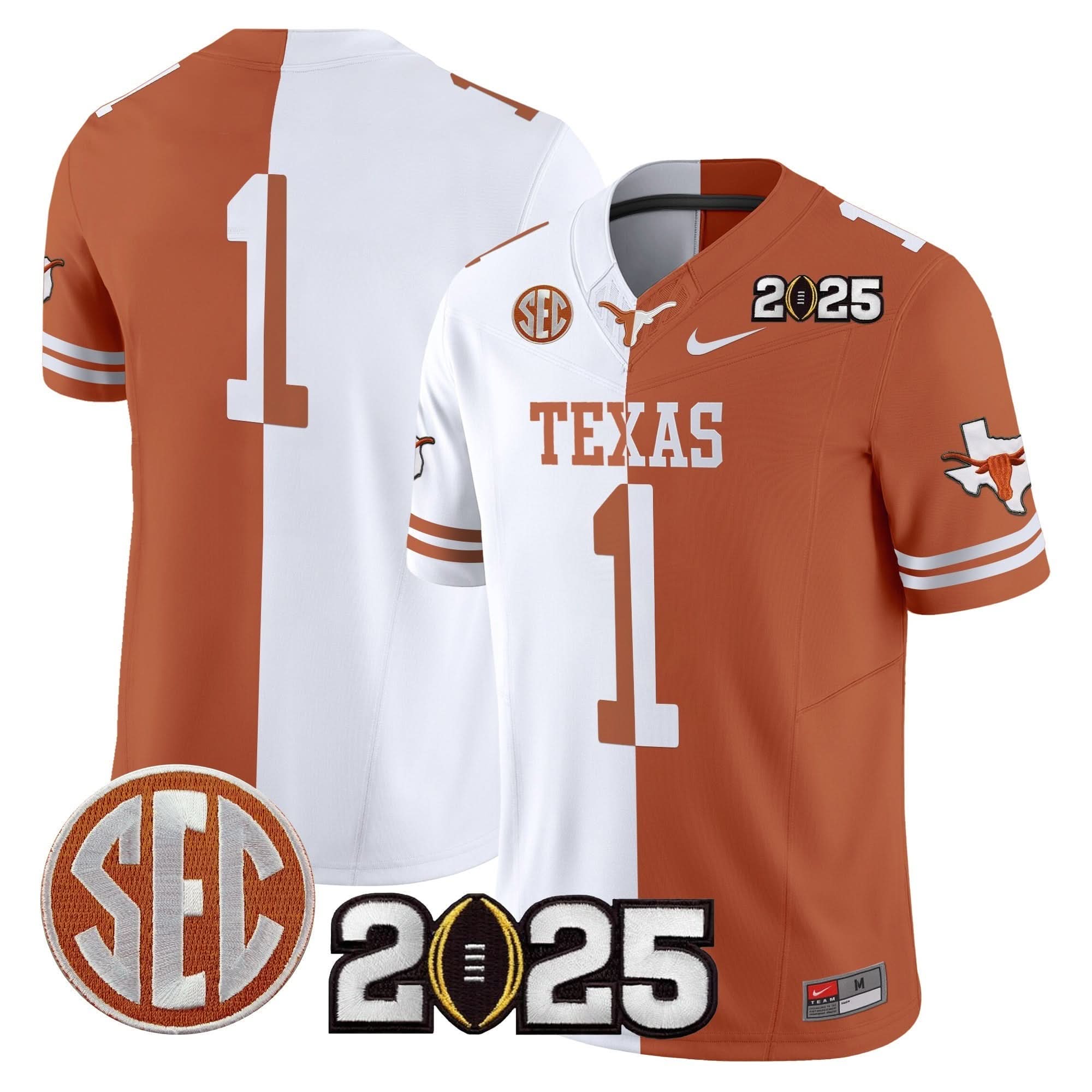 Texas Longhorns 2025 CFP Final Patch Vapor Limited Jersey - All Stitched 50 Texas Longhorns 2025 CFP Final Patch Vapor Limited Jersey - All Stitched - Image 50