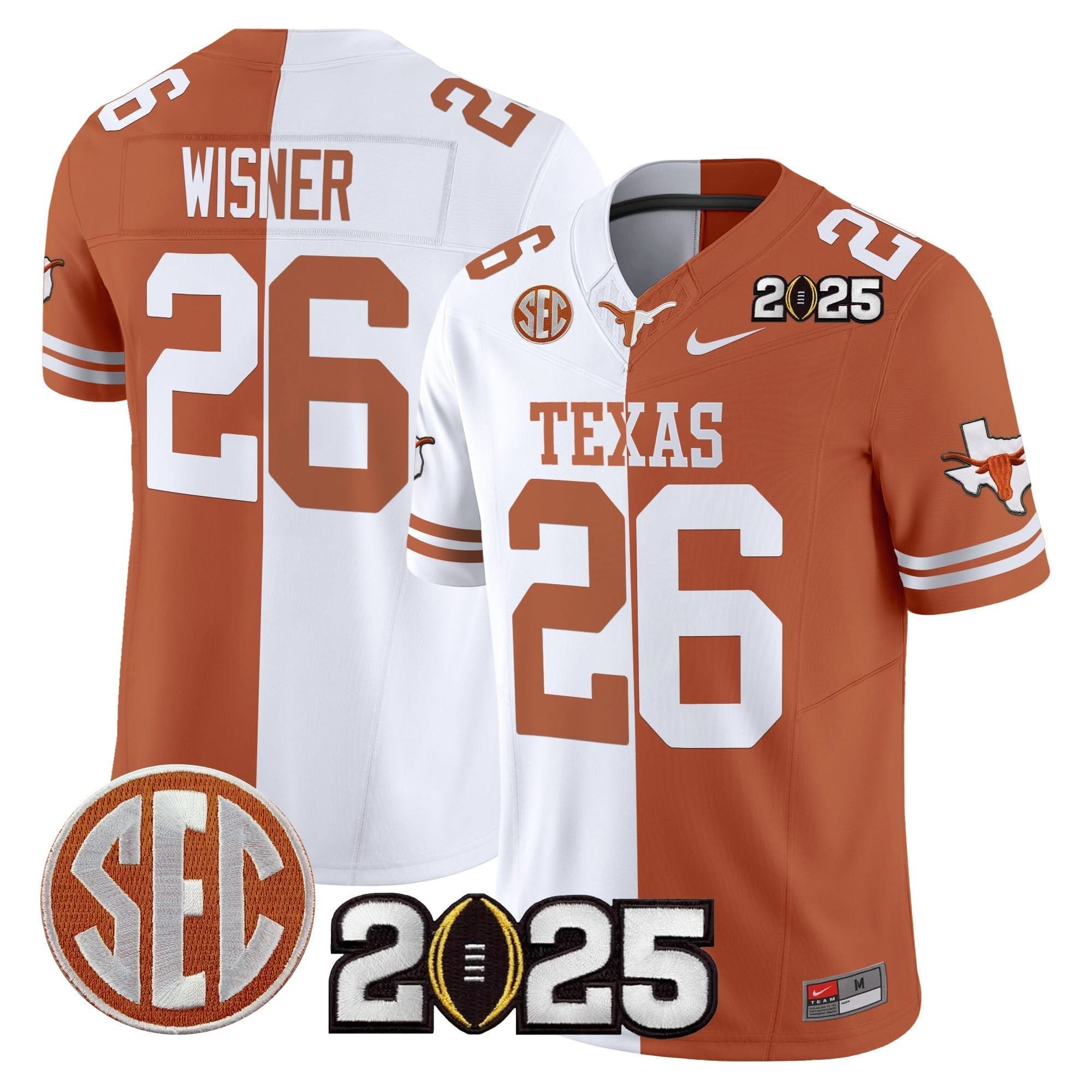 Texas Longhorns 2025 CFP Final Patch Vapor Limited Jersey - All Stitched 48 Texas Longhorns 2025 CFP Final Patch Vapor Limited Jersey - All Stitched - Image 48
