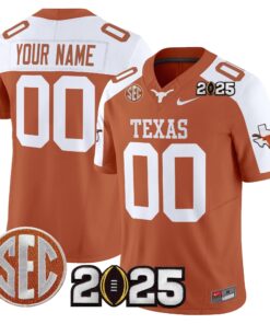Alternative view of Custom Texas Longhorns Jersey 2025 CFP Final Patch Vapor Limited Stitched All Colors