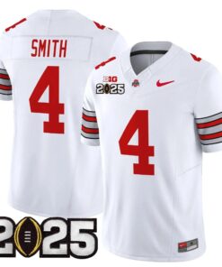 Alternative view of Ohio State Buckeyes Jeremiah Smith 2025 Patch Jersey - All Stitched