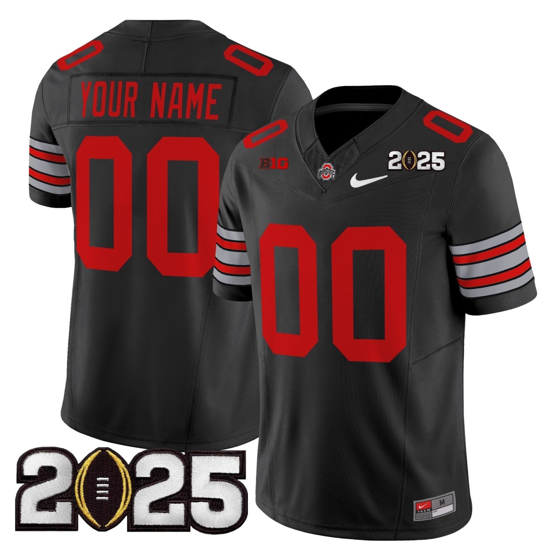 Custom Ohio State Buckeyes Jersey 'Heritage Stripe' 2025 CFP Final Patch Vapor Limited - All Stitched 4 Custom Ohio State Buckeyes Jersey 'Heritage Stripe' 2025 CFP Final Patch Vapor Limited - All Stitched - Image 4