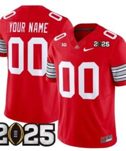 Alternative view of Custom Ohio State Buckeyes Jersey 'Heritage Stripe' 2025 CFP Final Patch Vapor Limited - All Stitched