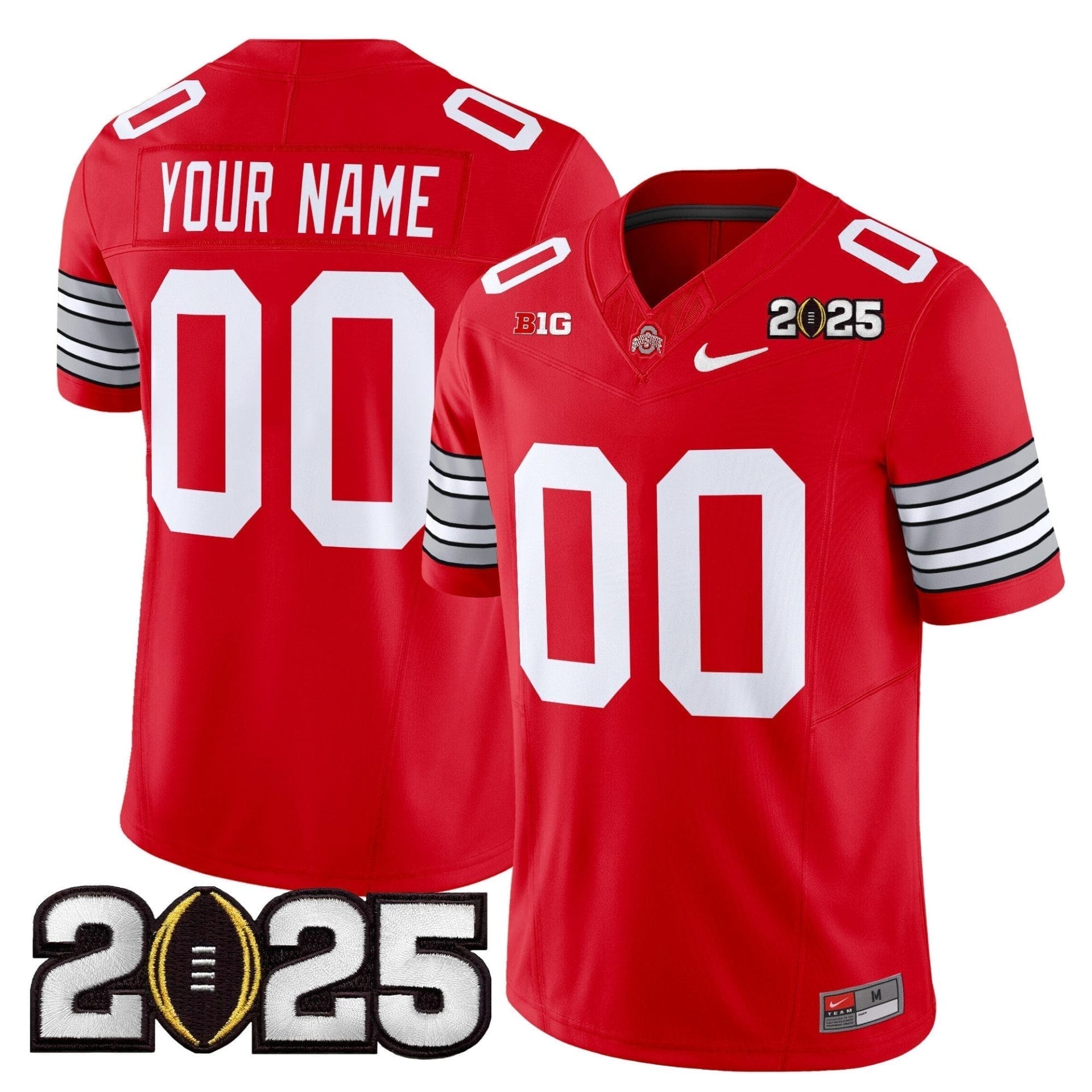 Custom Ohio State Buckeyes Jersey 'Heritage Stripe' 2025 CFP Final Patch Vapor Limited - All Stitched 2 Custom Ohio State Buckeyes Jersey 'Heritage Stripe' 2025 CFP Final Patch Vapor Limited - All Stitched - Image 2