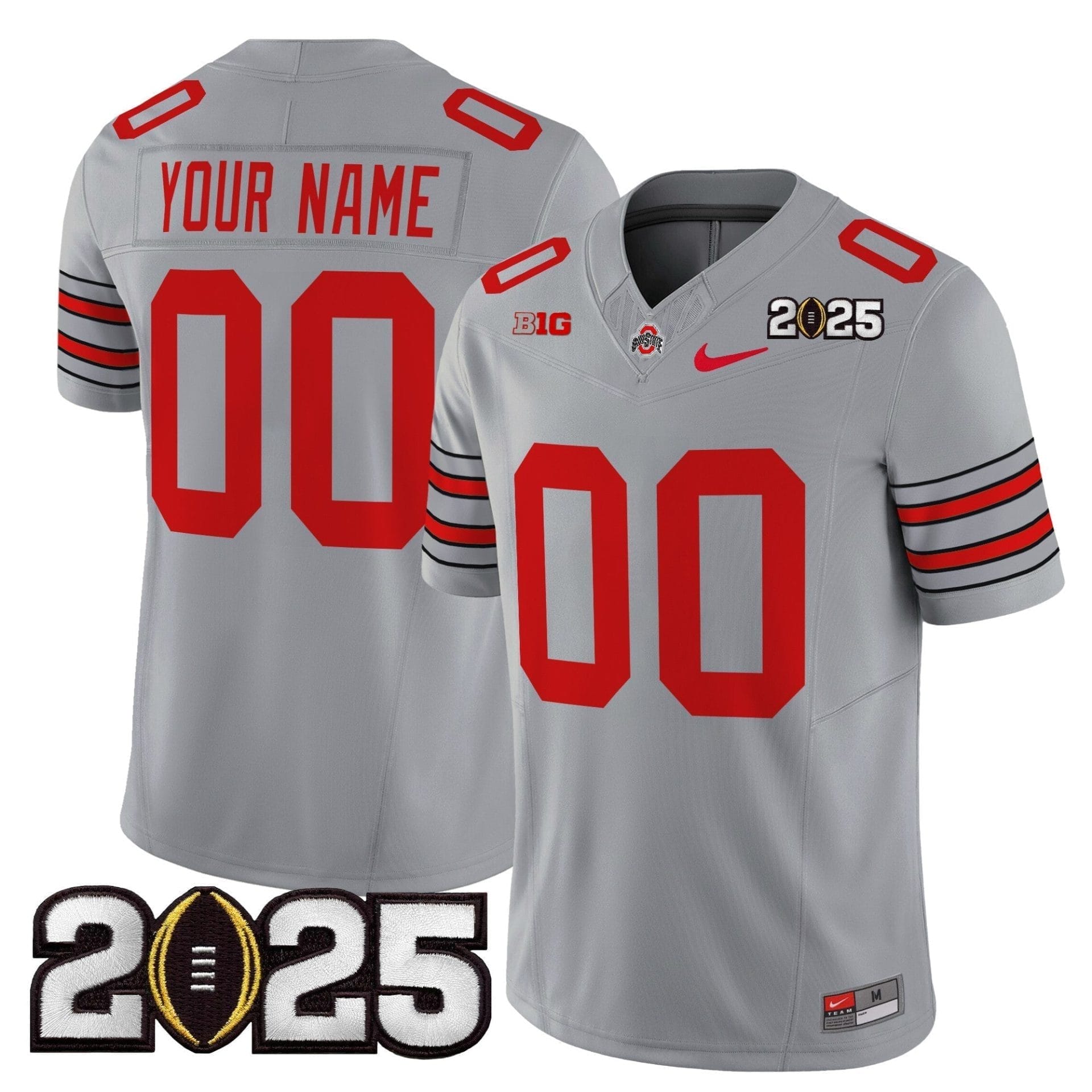Custom Ohio State Buckeyes Jersey 'Heritage Stripe' 2025 CFP Final Patch Vapor Limited - All Stitched 3 Custom Ohio State Buckeyes Jersey 'Heritage Stripe' 2025 CFP Final Patch Vapor Limited - All Stitched - Image 3