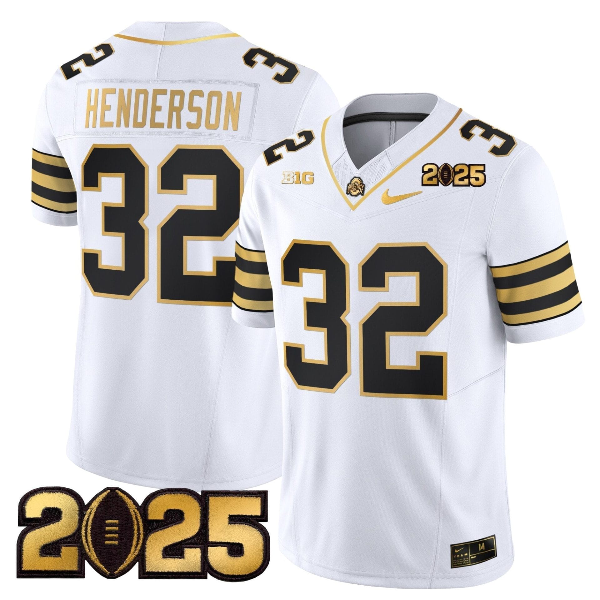 Ohio State Buckeyes 'Heritage Stripe' CFP Final Patch Gold Vapor Limited Jersey - All Stitched 40 Ohio State Buckeyes 'Heritage Stripe' CFP Final Patch Gold Vapor Limited Jersey - All Stitched - Image 40