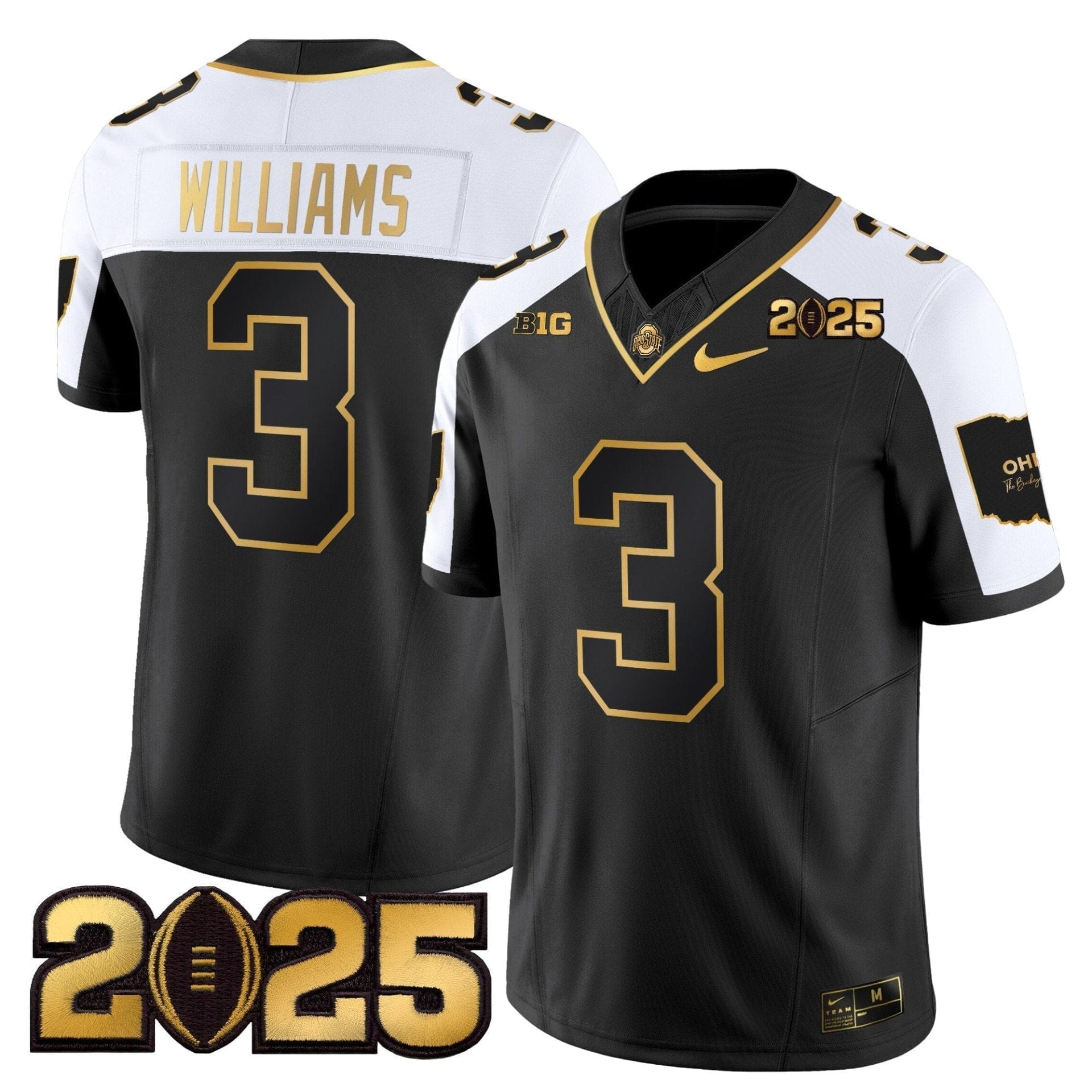 Ohio State Buckeyes 'Heritage Stripe' CFP Final Patch Gold Vapor Limited Jersey - All Stitched 35 Ohio State Buckeyes 'Heritage Stripe' CFP Final Patch Gold Vapor Limited Jersey - All Stitched - Image 35