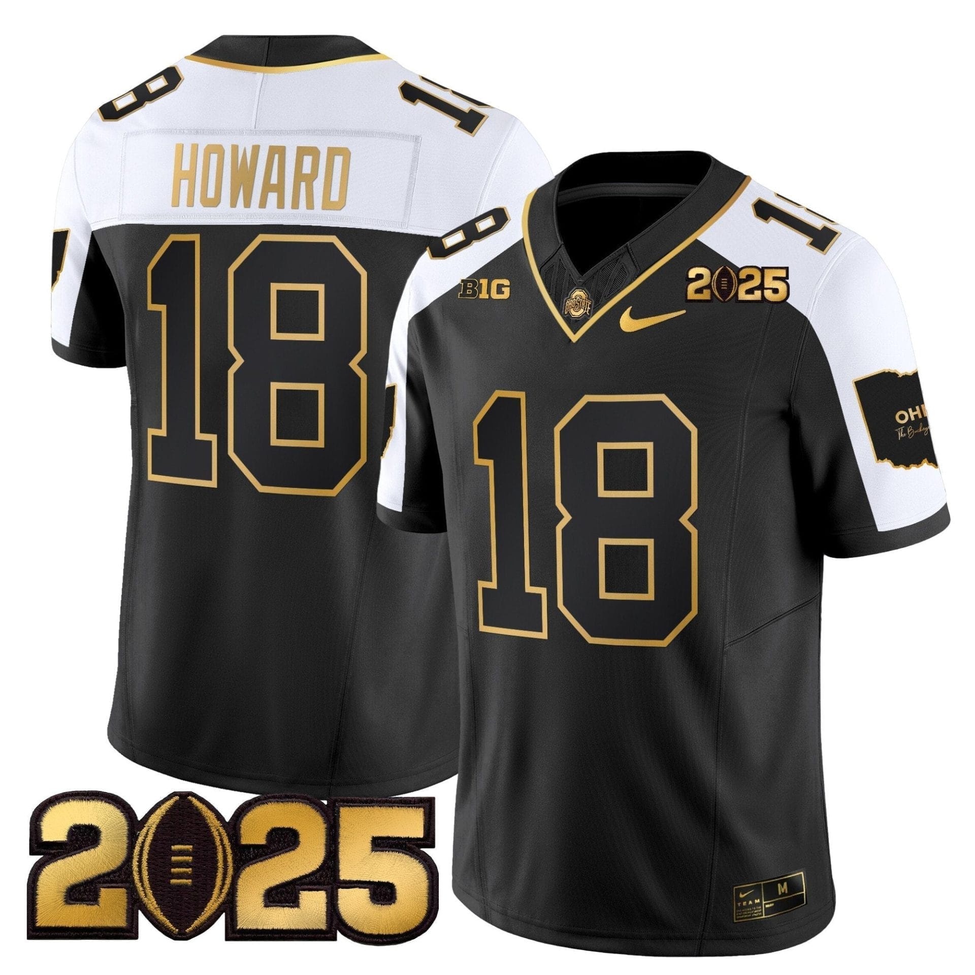 Ohio State Buckeyes 'Heritage Stripe' CFP Final Patch Gold Vapor Limited Jersey - All Stitched 4 Ohio State Buckeyes 'Heritage Stripe' CFP Final Patch Gold Vapor Limited Jersey - All Stitched - Image 4