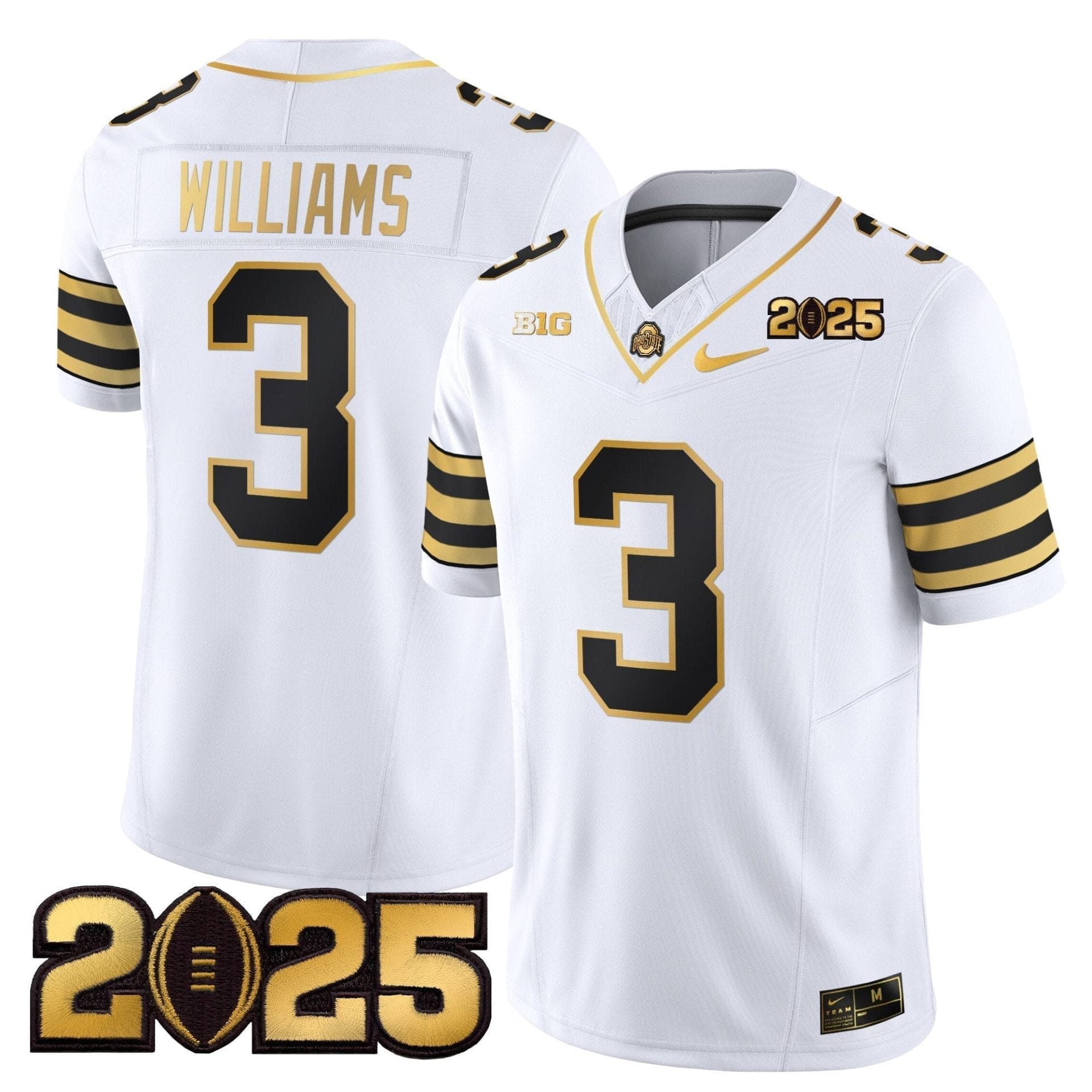 Ohio State Buckeyes 'Heritage Stripe' CFP Final Patch Gold Vapor Limited Jersey - All Stitched 3 Ohio State Buckeyes 'Heritage Stripe' CFP Final Patch Gold Vapor Limited Jersey - All Stitched - Image 3