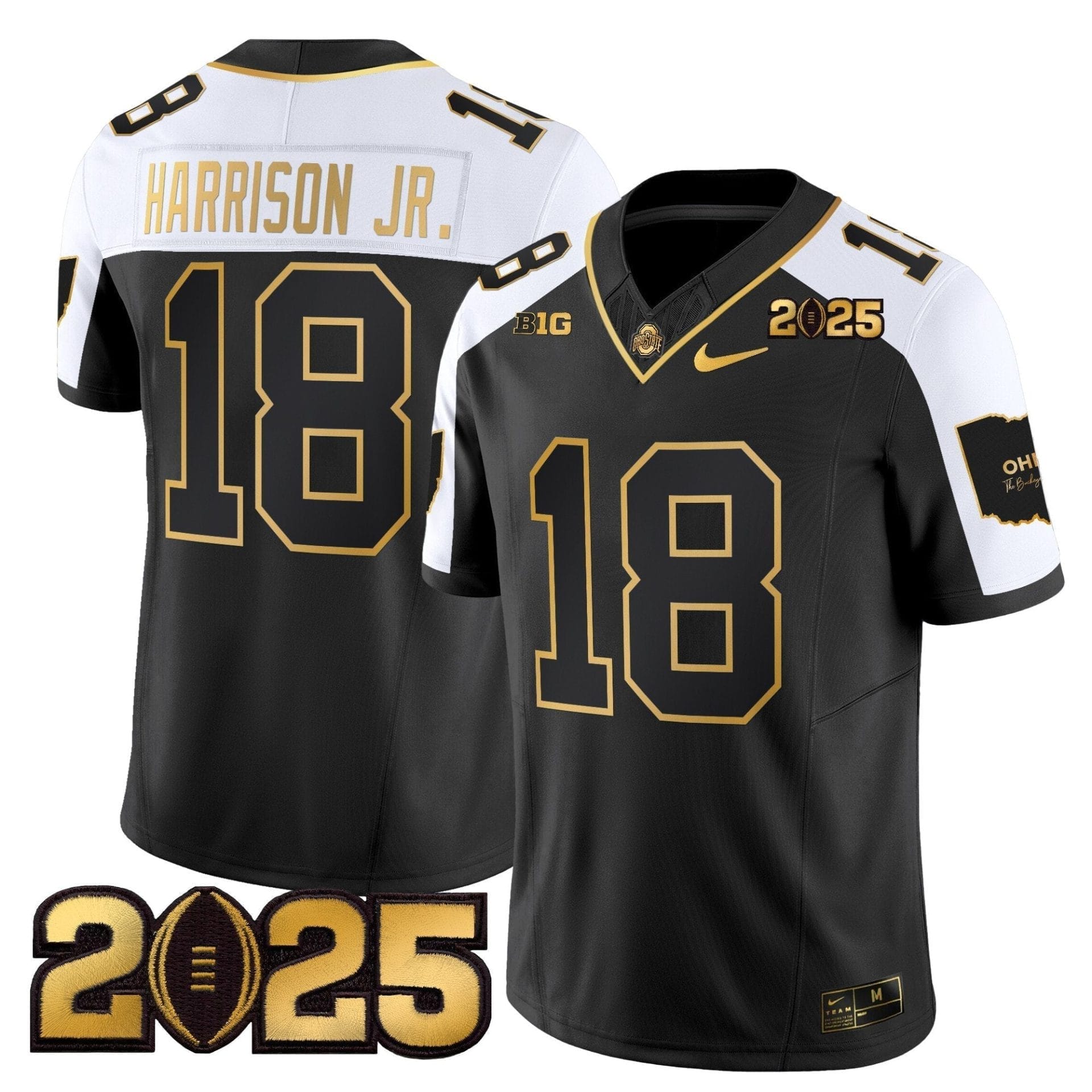 Ohio State Buckeyes 'Heritage Stripe' CFP Final Patch Gold Vapor Limited Jersey - All Stitched 30 Ohio State Buckeyes 'Heritage Stripe' CFP Final Patch Gold Vapor Limited Jersey - All Stitched - Image 30