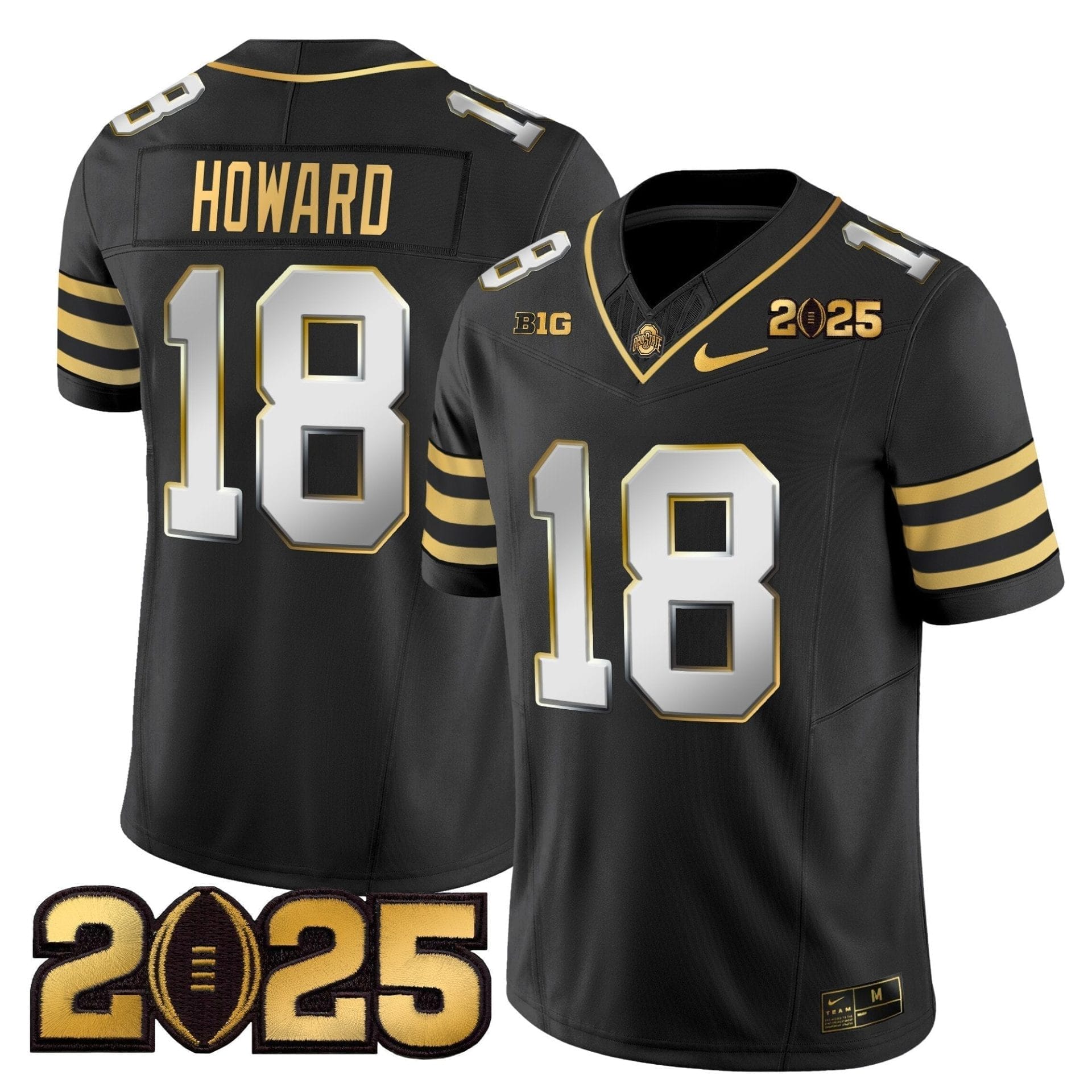 Ohio State Buckeyes 'Heritage Stripe' CFP Final Patch Gold Vapor Limited Jersey - All Stitched 19 Ohio State Buckeyes 'Heritage Stripe' CFP Final Patch Gold Vapor Limited Jersey - All Stitched - Image 19