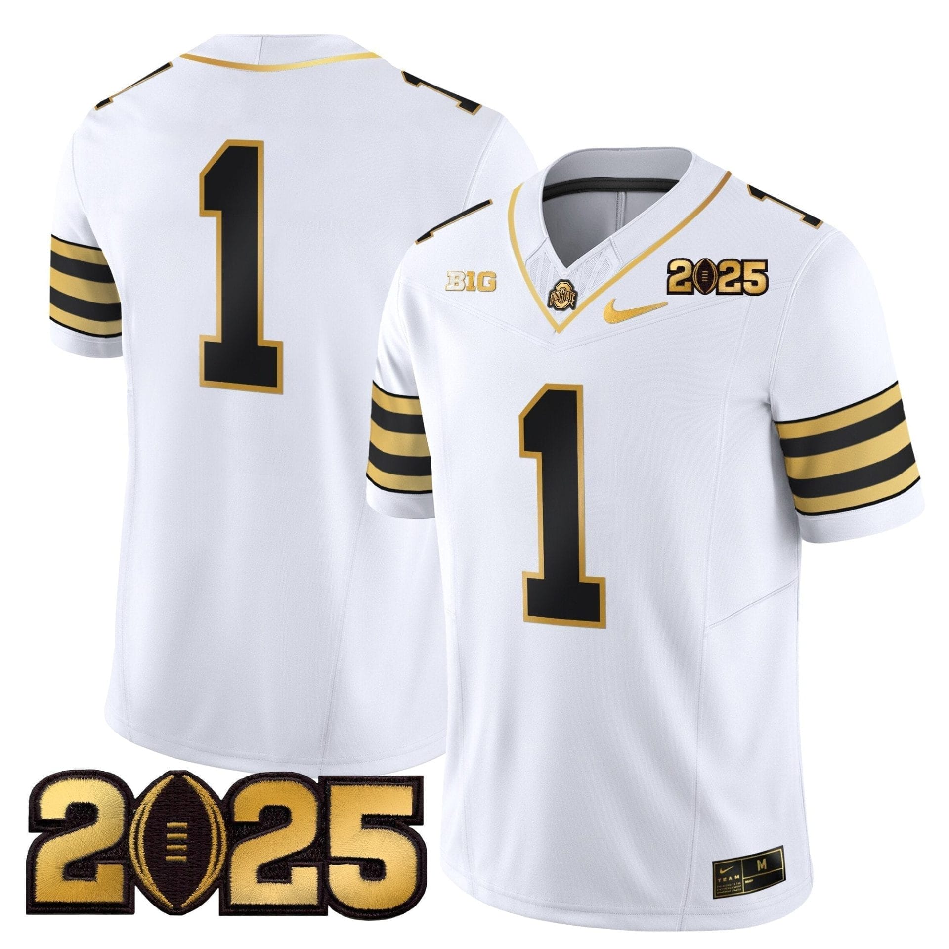 Ohio State Buckeyes 'Heritage Stripe' CFP Final Patch Gold Vapor Limited Jersey - All Stitched 5 Ohio State Buckeyes 'Heritage Stripe' CFP Final Patch Gold Vapor Limited Jersey - All Stitched - Image 5