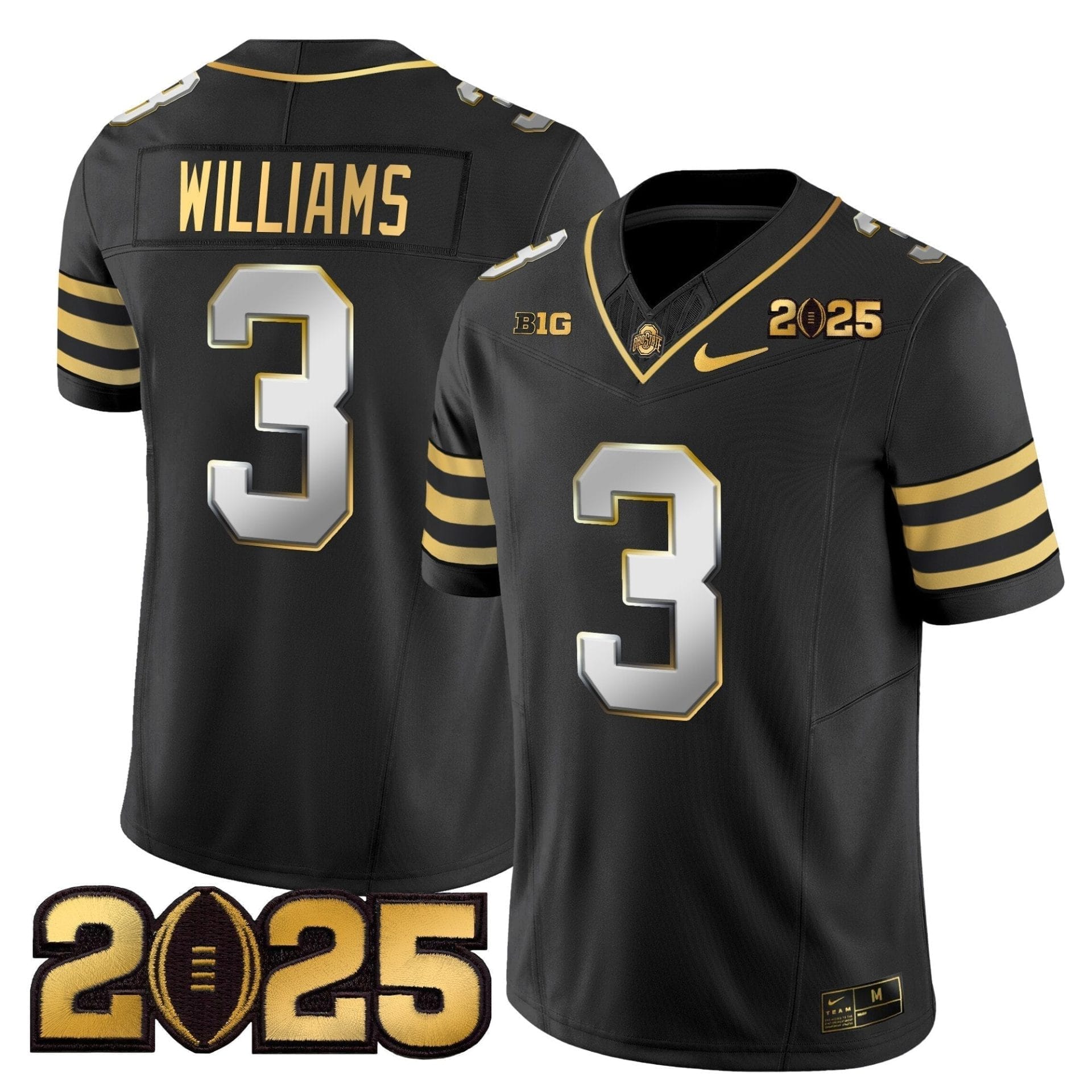 Ohio State Buckeyes 'Heritage Stripe' CFP Final Patch Gold Vapor Limited Jersey - All Stitched 27 Ohio State Buckeyes 'Heritage Stripe' CFP Final Patch Gold Vapor Limited Jersey - All Stitched - Image 27