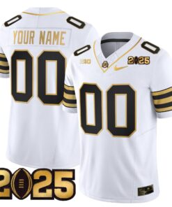 Alternative view of Custom Ohio State Buckeyes Jersey 'Heritage Stripe' CFP Final Patch Gold Vapor Limited - All Stitched