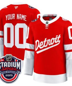 Alternative view of Detroit Red Wings 2025 Stadium Series Premium Custom Jersey - All Stitched