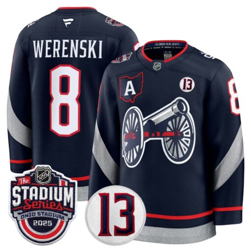 Men's Columbus Blue Jackets 2025 Stadium Series & #13 Johnny Gaudreau Patch Premium Jersey - All Stitched