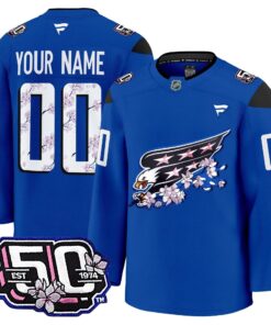 Washington Capitals 50th Anniversary Cherry Blossom Premium Custom Jersey - All Stitched