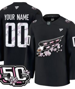Alternative view of Washington Capitals 50th Anniversary Cherry Blossom Premium Custom Jersey - All Stitched
