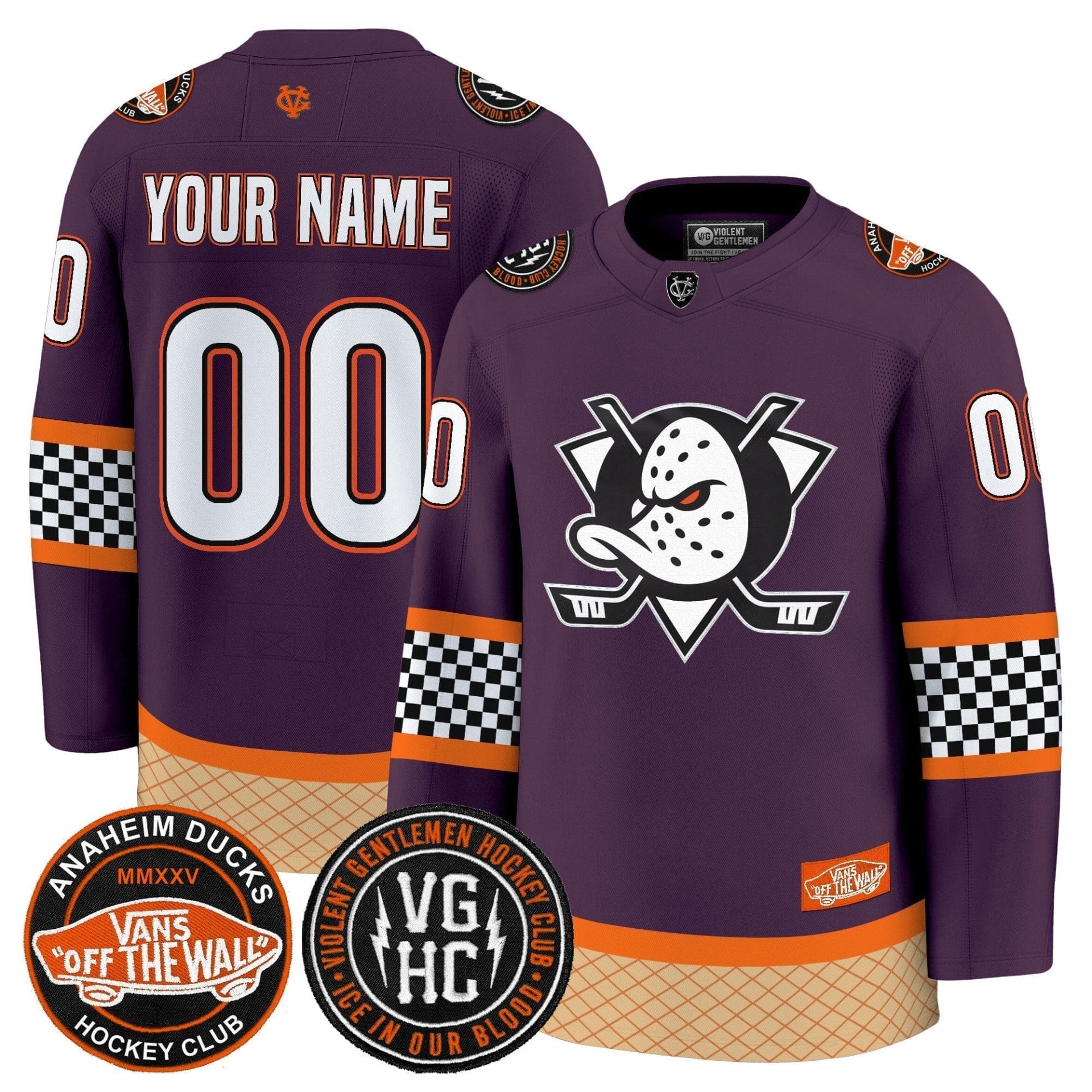 Anaheim Ducks Checkerboard 2025 Premium Custom Jersey - All Stitched 4 Anaheim Ducks Checkerboard 2025 Premium Custom Jersey - All Stitched - Image 4