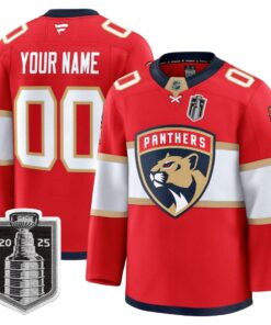 Alternative view of Florida Panthers 2025 Stanley Cup Final Premium Custom Jersey - All Stitched