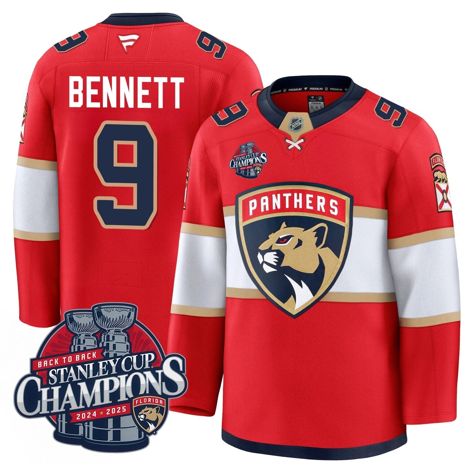 Florida Panthers 2025 Stanley Cup B2B Champions Jersey N1 - All Stitched 4 Florida Panthers 2025 Stanley Cup B2B Champions Jersey N1 - All Stitched - Image 4