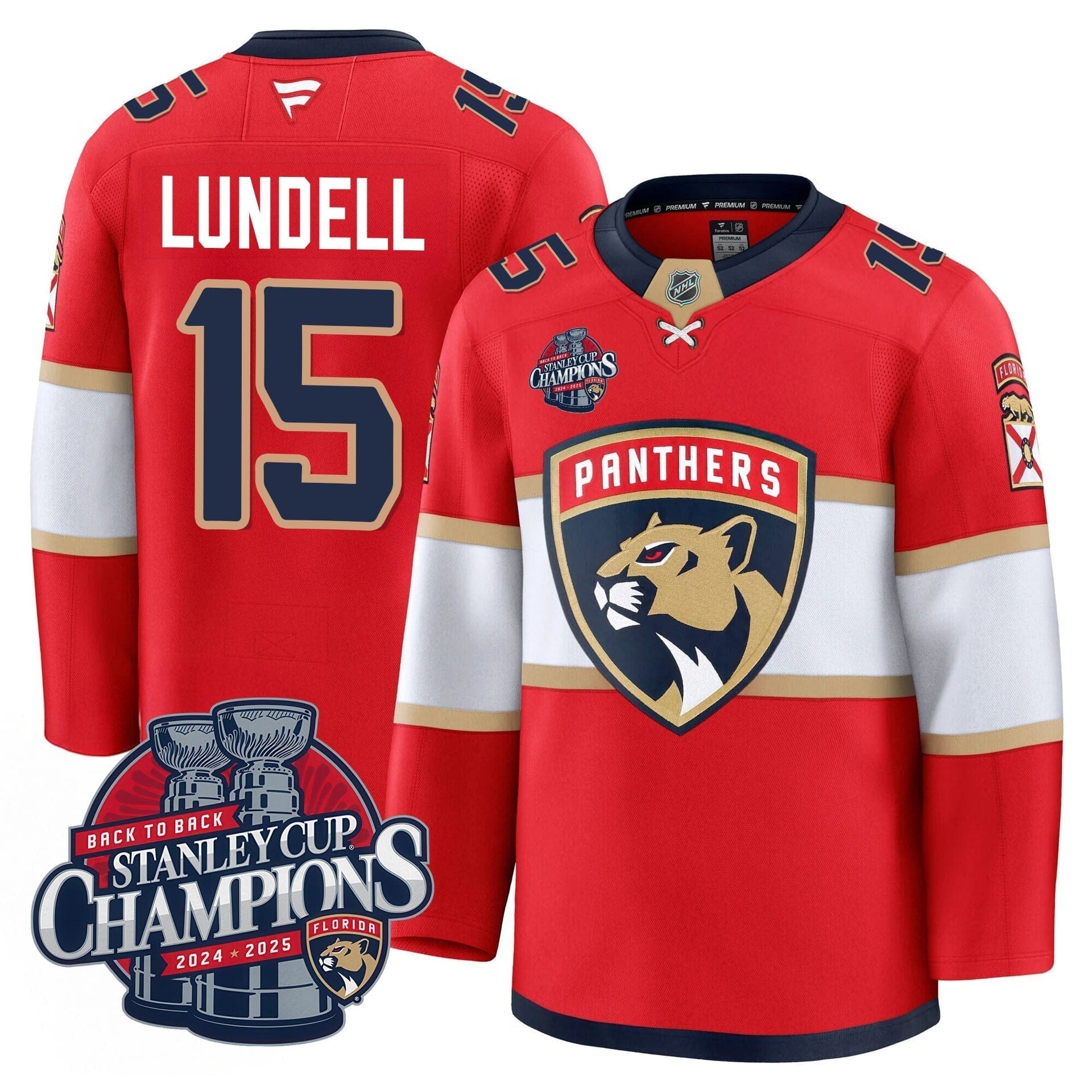 Florida Panthers 2025 Stanley Cup B2B Champions Jersey N1 - All Stitched 6 Florida Panthers 2025 Stanley Cup B2B Champions Jersey N1 - All Stitched - Image 6