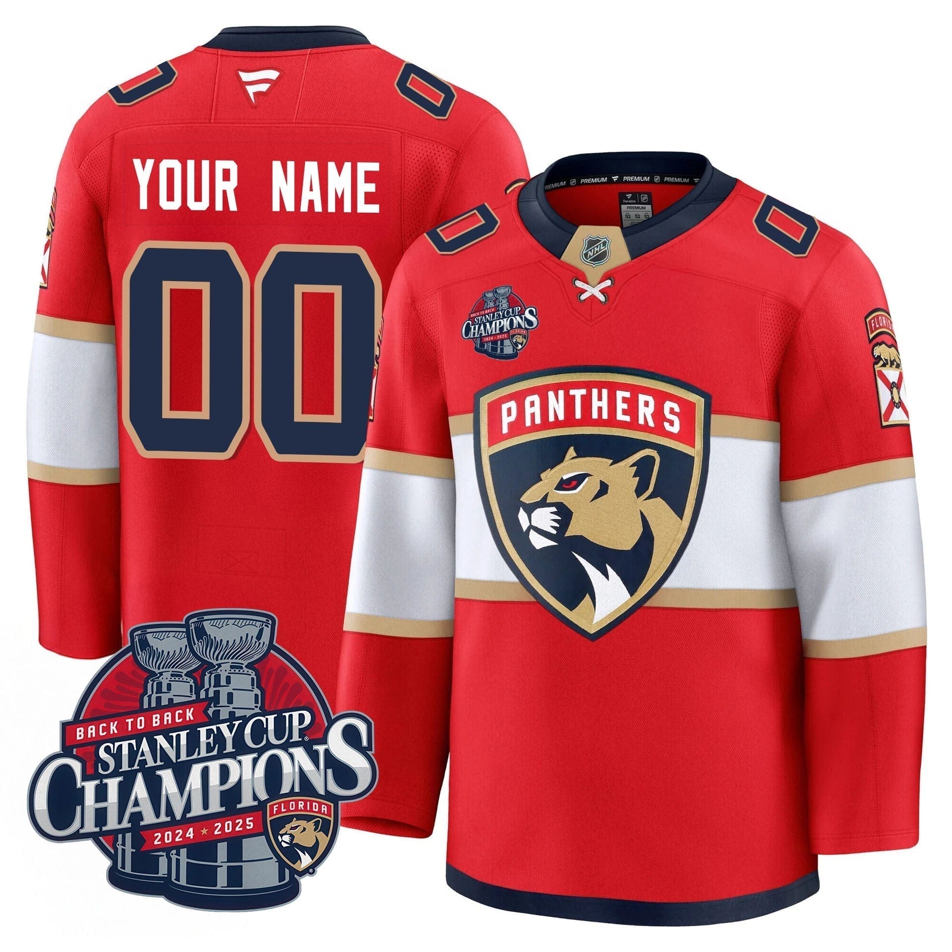 Florida Panthers 2025 Stanley Cup B2B Champions Jersey N1 - All Stitched 11 Florida Panthers 2025 Stanley Cup B2B Champions Jersey N1 - All Stitched - Image 11