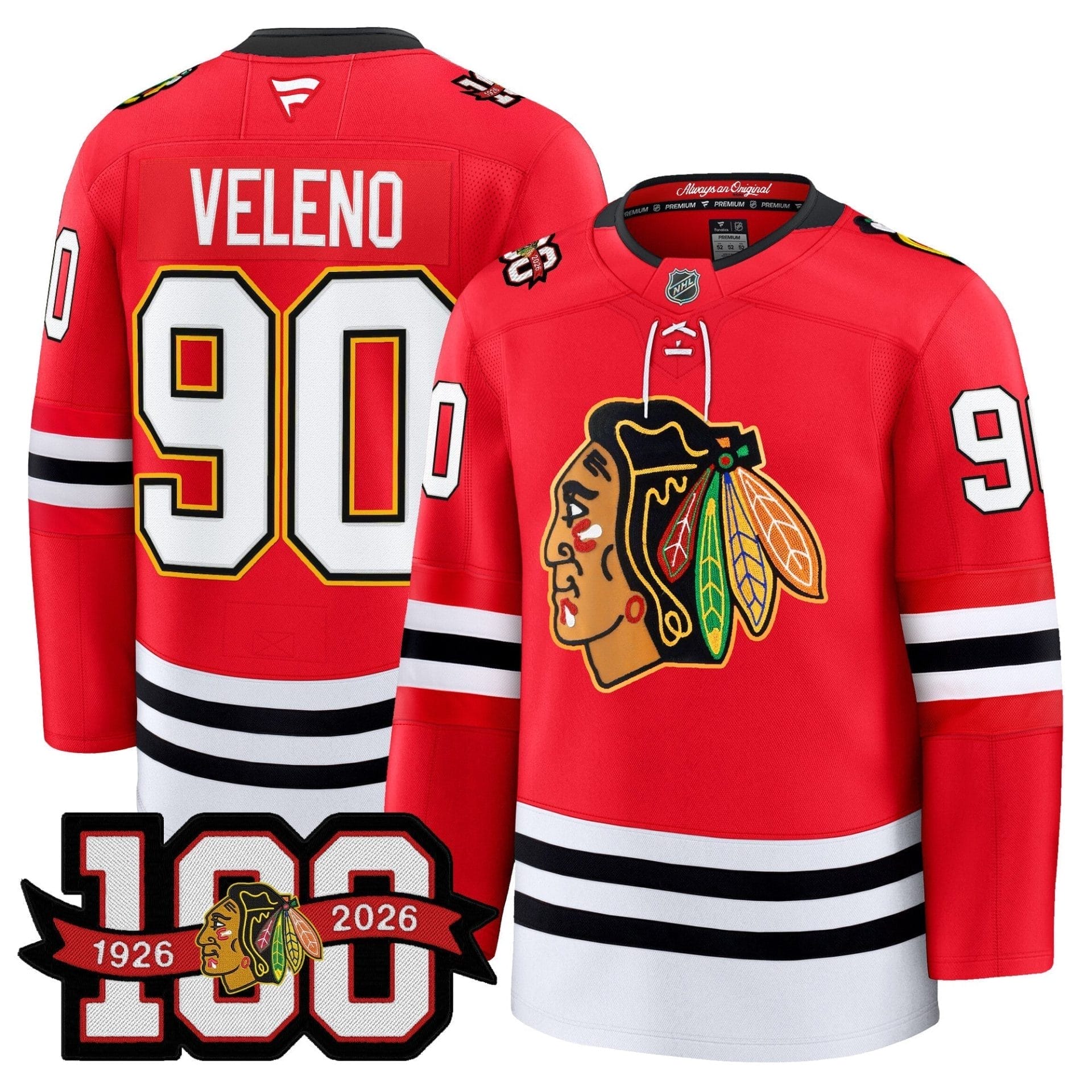 Chicago Blackhawks 100th Anniversary Premium Jersey - All Stitched 5 Chicago Blackhawks 100th Anniversary Premium Jersey - All Stitched - Image 5