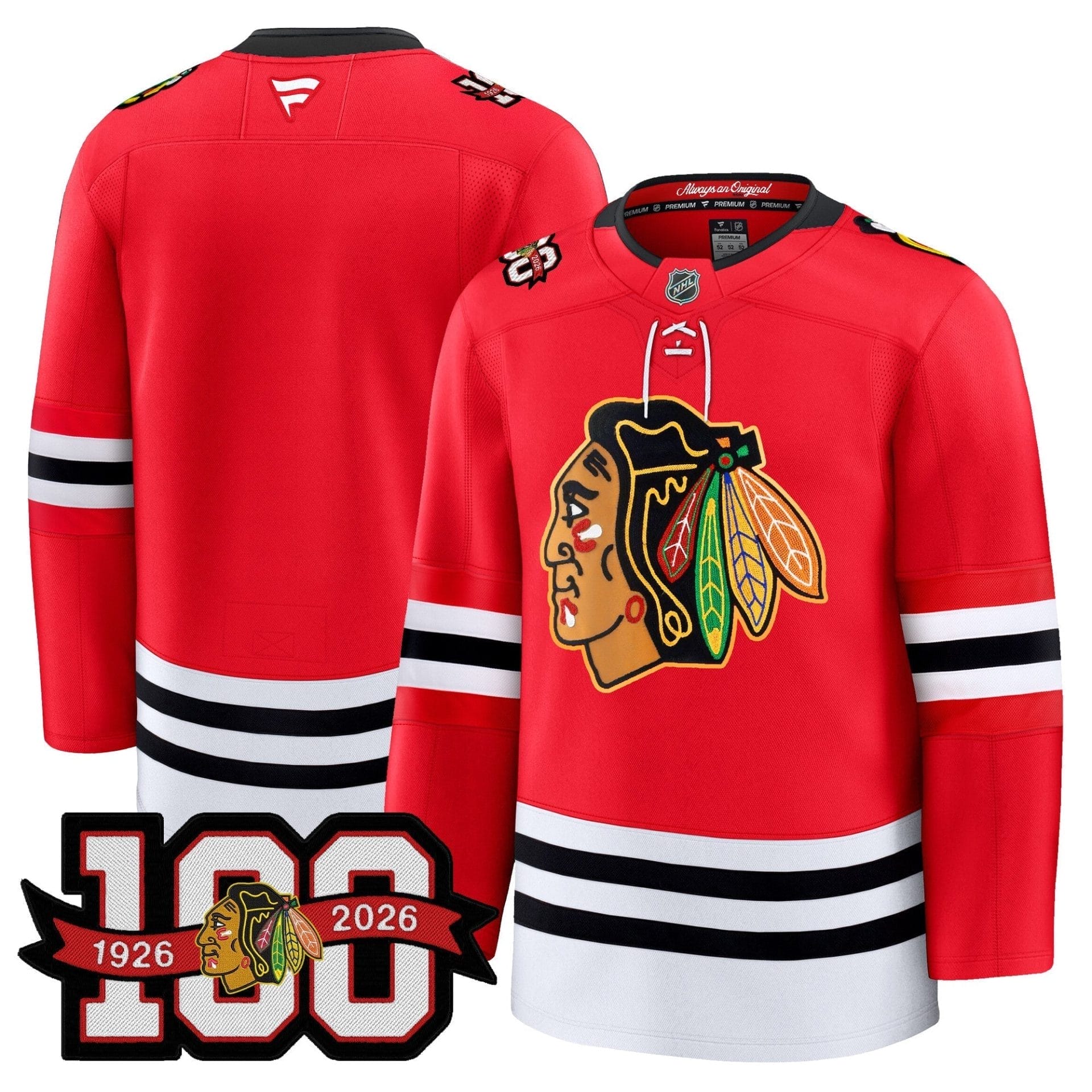 Chicago Blackhawks 100th Anniversary Premium Jersey - All Stitched 8 Chicago Blackhawks 100th Anniversary Premium Jersey - All Stitched - Image 8