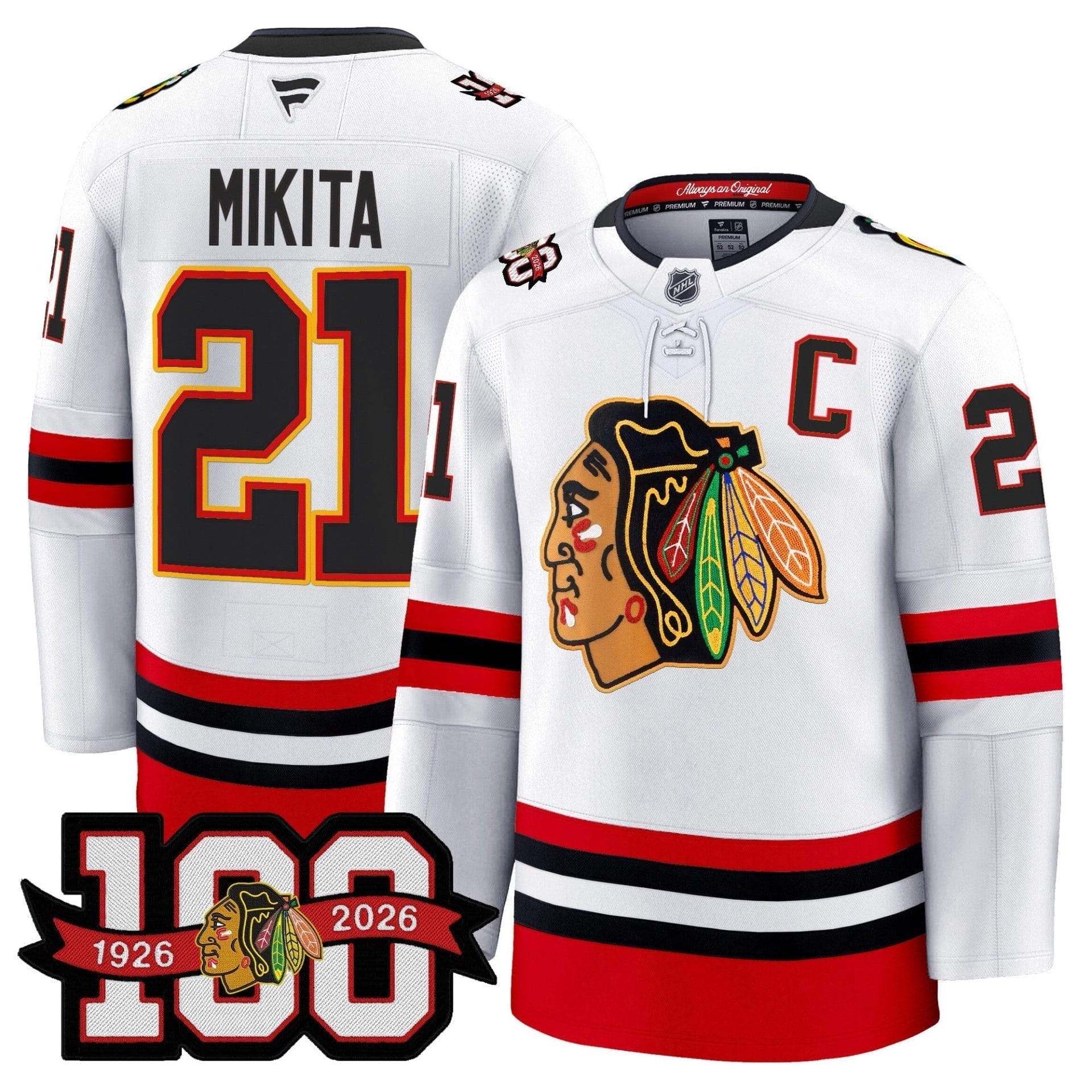 Chicago Blackhawks 100th Anniversary Premium Jersey - All Stitched 14 Chicago Blackhawks 100th Anniversary Premium Jersey - All Stitched - Image 14
