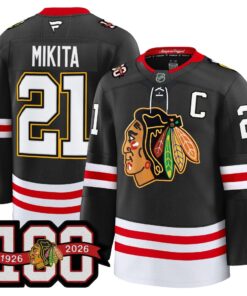 Chicago Blackhawks 100th Anniversary Premium Jersey - All Stitched 45 17511076746a9bc7435d