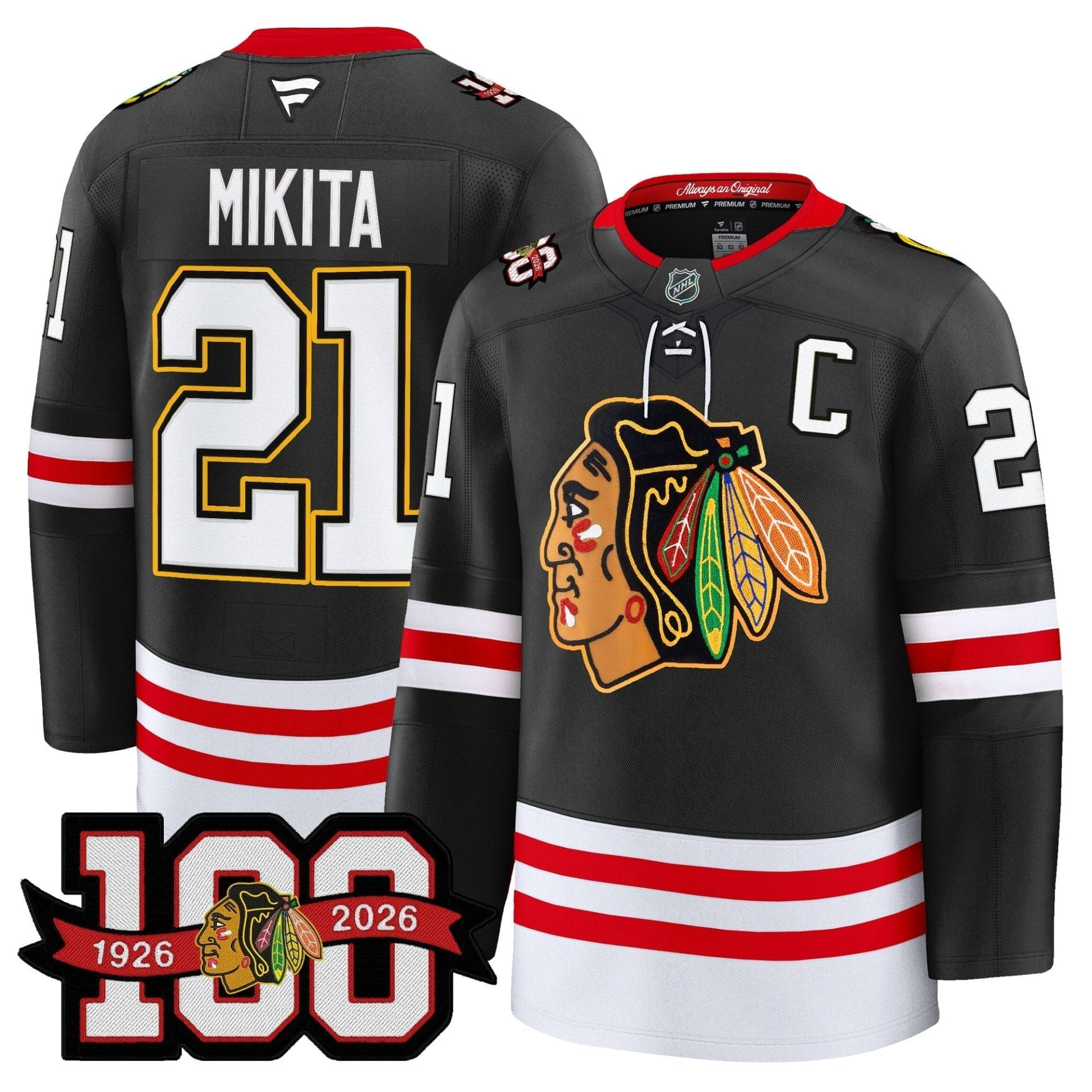 Chicago Blackhawks 100th Anniversary Premium Jersey - All Stitched 22 Chicago Blackhawks 100th Anniversary Premium Jersey - All Stitched - Image 22
