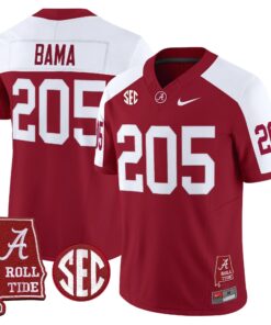 Alternative view of Alabama Crimson Tide Throwback Vapor Limited Jersey - Alabama Map - All Stitched