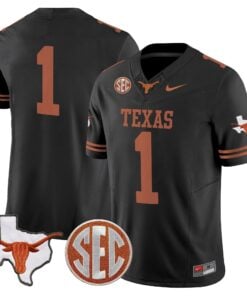 Alternative view of Texas Longhorns 2025 State Map & SEC Patch Vapor Limited Jersey - All Stitched