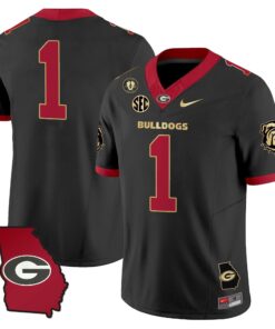 Georgia Bulldogs 2025 Georgia Map & Vince Dooley Patch Vapor Limited Jersey - All Stitched 55 1753764327442f010f34