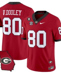 Georgia Bulldogs 2025 Georgia Map & Vince Dooley Patch Vapor Limited Jersey - All Stitched 71 1753764328127aada43d