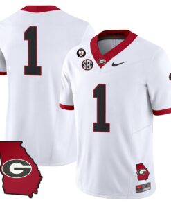 Georgia Bulldogs 2025 Georgia Map & Vince Dooley Patch Vapor Limited Jersey - All Stitched 90 1753764328337a337a62