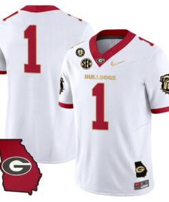 Georgia Bulldogs 2025 Georgia Map & Vince Dooley Patch Vapor Limited Jersey - All Stitched 64 175376432848d0aaaa4f