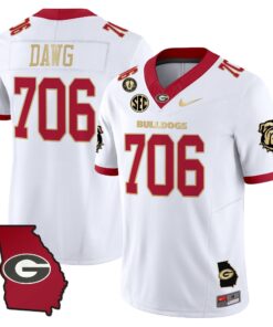 Georgia Bulldogs 2025 Georgia Map & Vince Dooley Patch Vapor Limited Jersey - All Stitched 57 175376432849fb5a5ba5