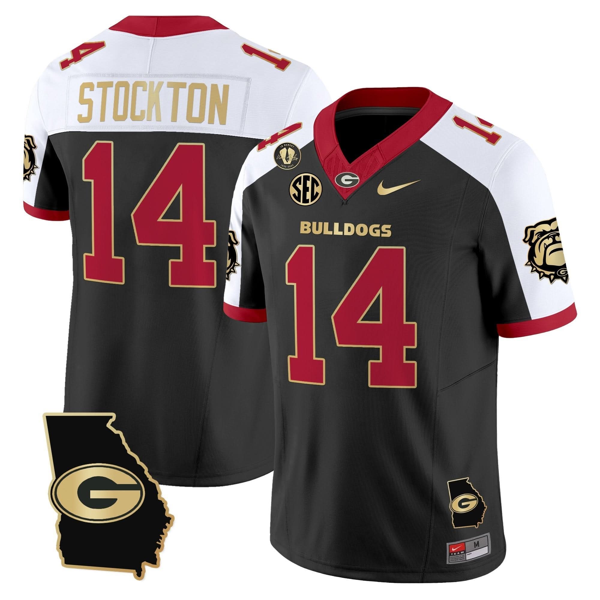Georgia Bulldogs 2025 Georgia Map & Vince Dooley Patch Vapor Limited Jersey - All Stitched 64 175376432861685dee94