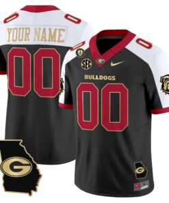 Custom Georgia Bulldogs Jersey 2025 Georgia Map & Vince Dooley Patch Vapor Limited All Stitched