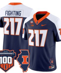Illinois Fighting Illini 100th Memorial Stadium Patch Vapor Limited Jersey - All Stitched 51 1754023691743