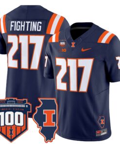 Illinois Fighting Illini 100th Memorial Stadium Patch Vapor Limited Jersey - All Stitched 50 1754023691765