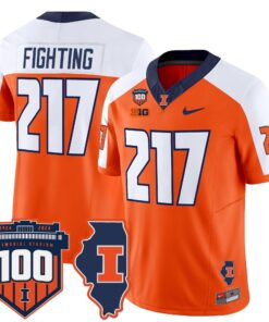 Illinois Fighting Illini 100th Memorial Stadium Patch Vapor Limited Jersey - All Stitched 59 1754023691785