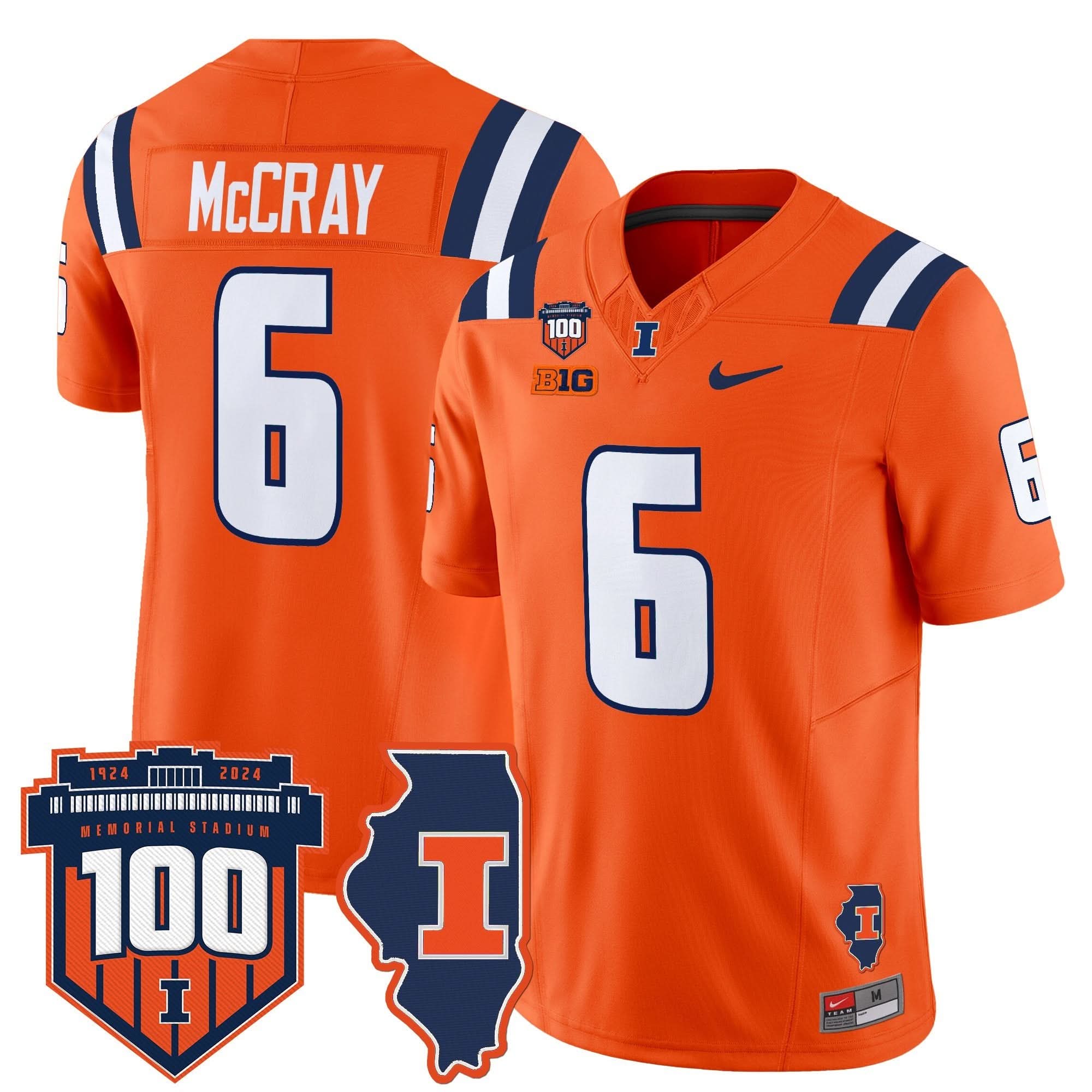 Illinois Fighting Illini 100th Memorial Stadium Patch Vapor Limited Jersey - All Stitched 20 Illinois Fighting Illini 100th Memorial Stadium Patch Vapor Limited Jersey - All Stitched - Image 20