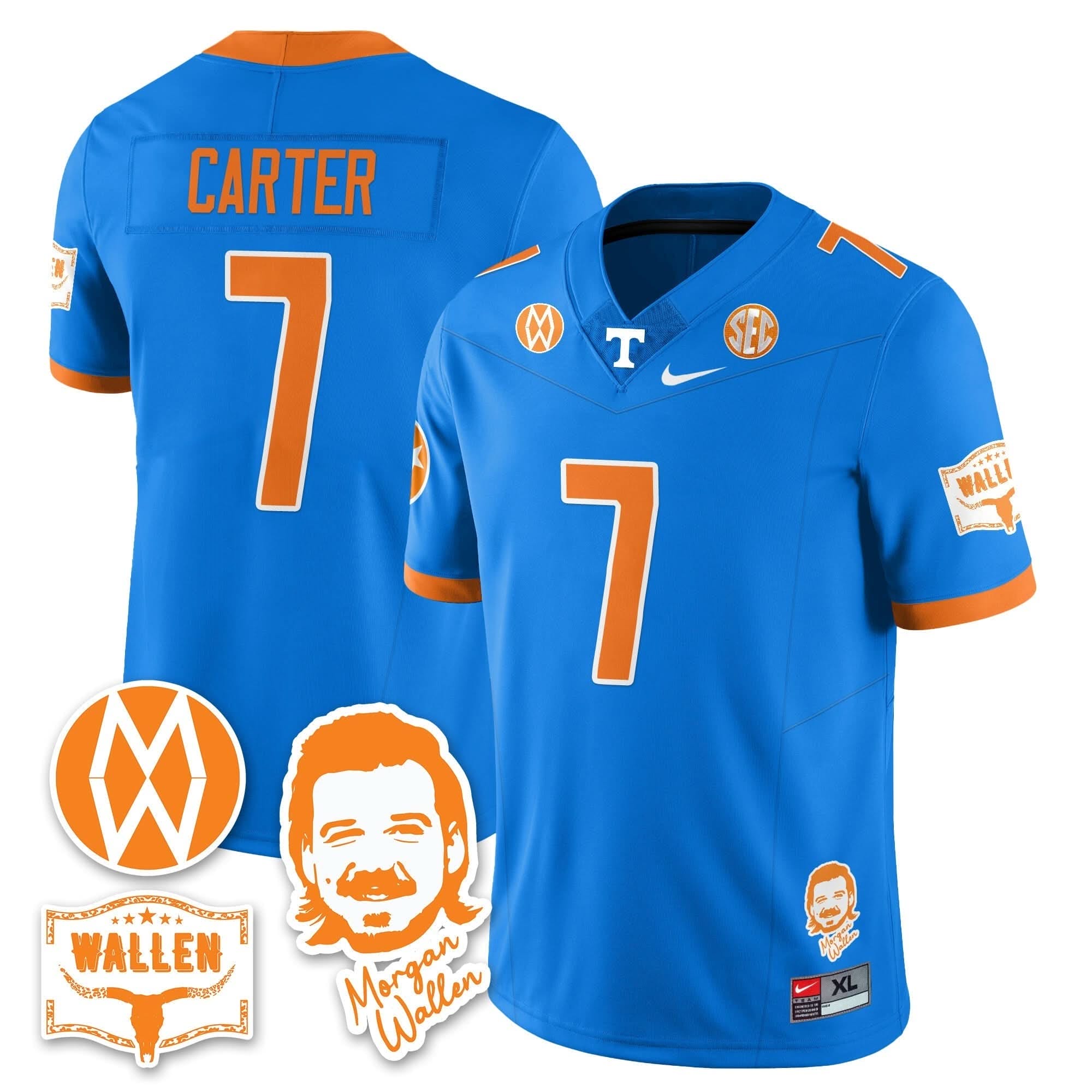 Tennessee Volunteers Morgan Wallen 2025 Jersey - All Stitched 42 Tennessee Volunteers Morgan Wallen 2025 Jersey - All Stitched - Image 42
