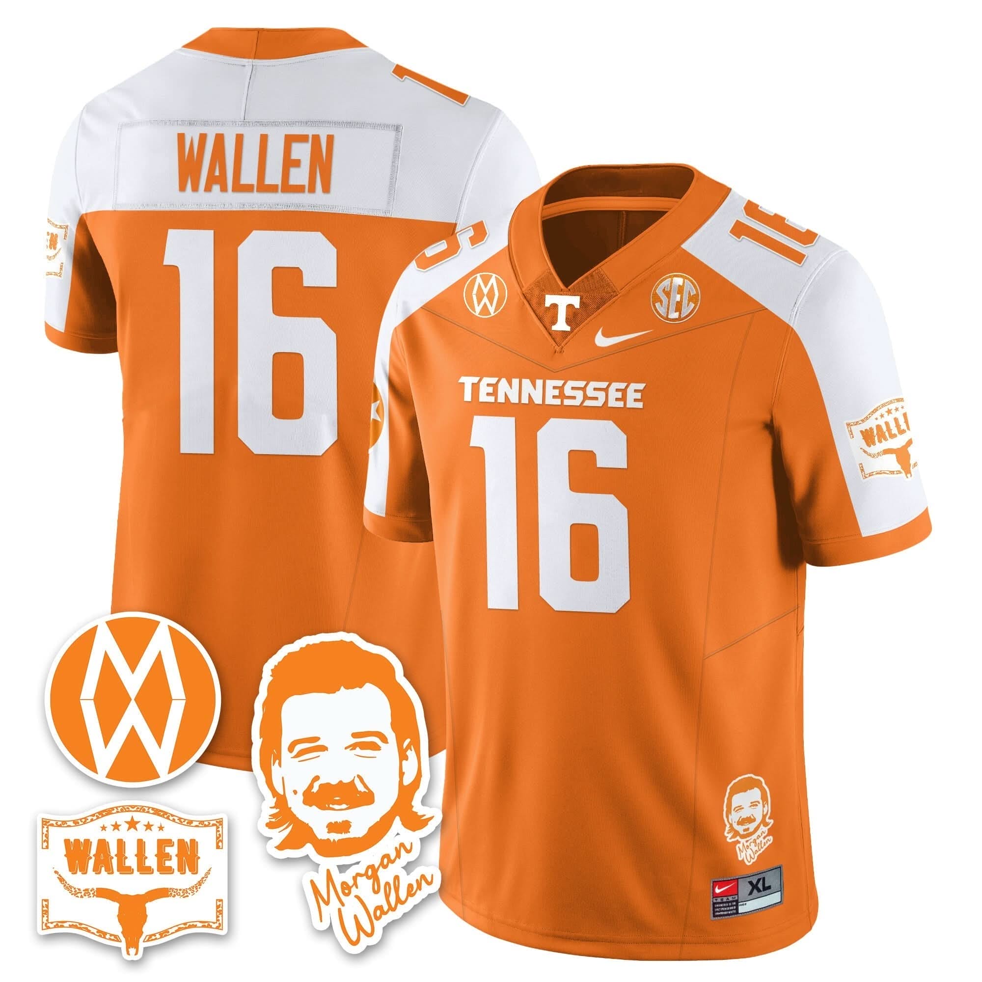 Tennessee Volunteers Morgan Wallen 2025 Jersey - All Stitched 21 Tennessee Volunteers Morgan Wallen 2025 Jersey - All Stitched - Image 21
