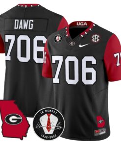Georgia Bulldogs 2025 Color Sleeves Vapor Limited Jersey - All Stitched 43 1755078431158